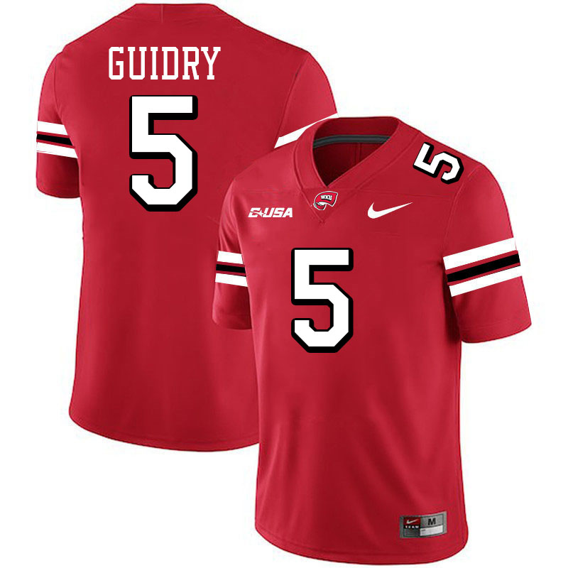 Kylan Guidry WKU Jersey,Western Kentucky Hilltoppers #5 Kylan Guidry Jersey Youth-Red